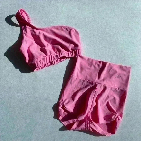 NEW Aura7 Activewear Set Flower Rigel Short + Flower Hermosa Top Size Pi… - Picture 8 of 13